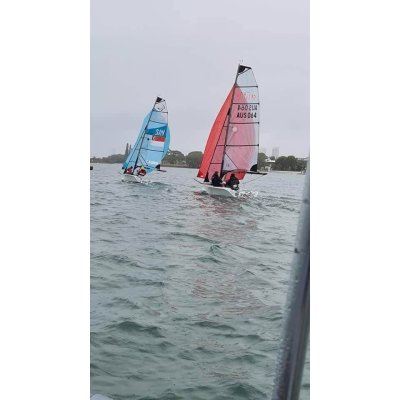 Kite for a Skud 18.  Ross won this sail from us during the 2020 Sail Paradise Regatta.